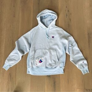Champion reverse weave light blue hoodie- medium